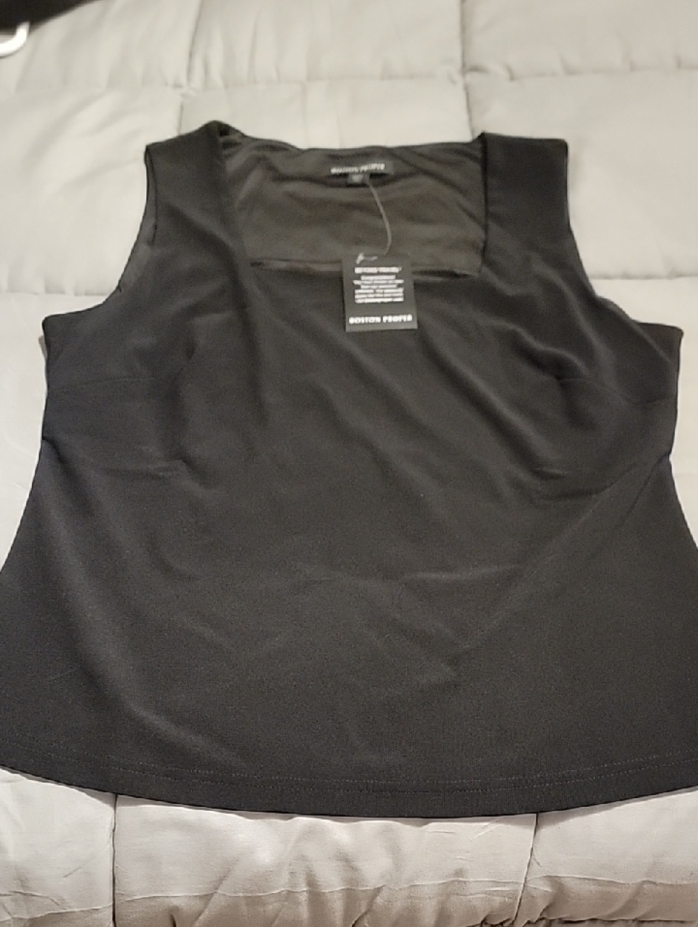 Boston Proper Black Square-Neck Tank